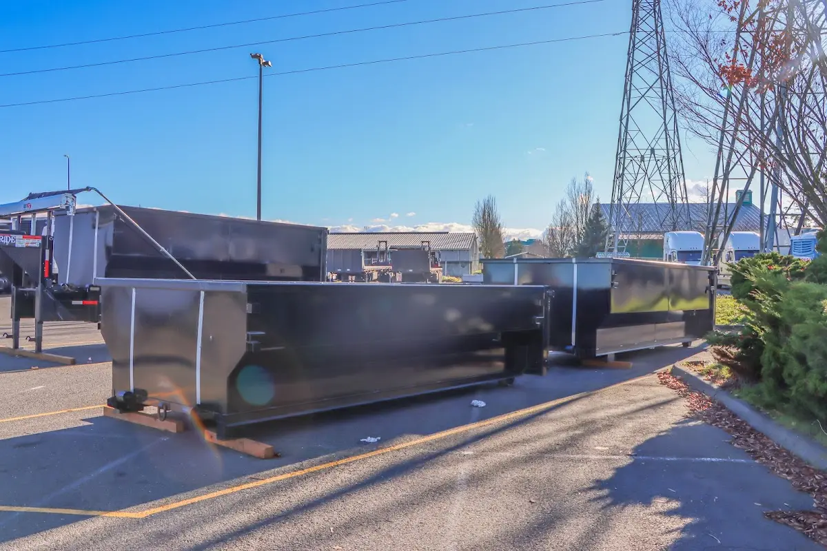 Roll-off dumpster ready for waste disposal at job site for Commercial Dumpster Rental in Excelsior Springs